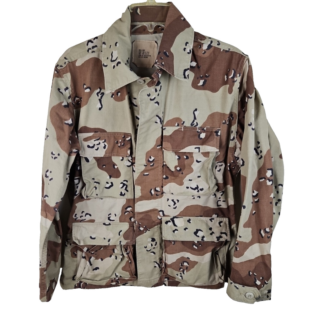 Desert Storm Military US Army Camo Utility Jacket Men Small Short Chocolate Chip